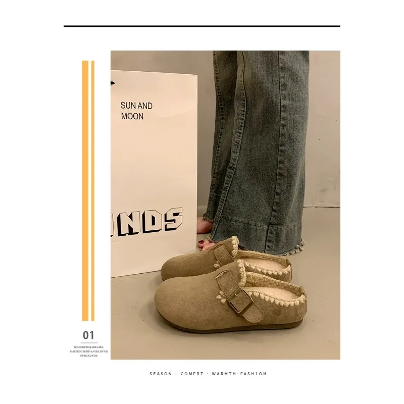 Comwarm сабо на меховой подкладке для женщин и мужчин, зимние нечеткие пробковые тапочки, меховые сабо из пробки, короткие плюшевые домашние пробковые туфли, зимние Zuecos Mujer