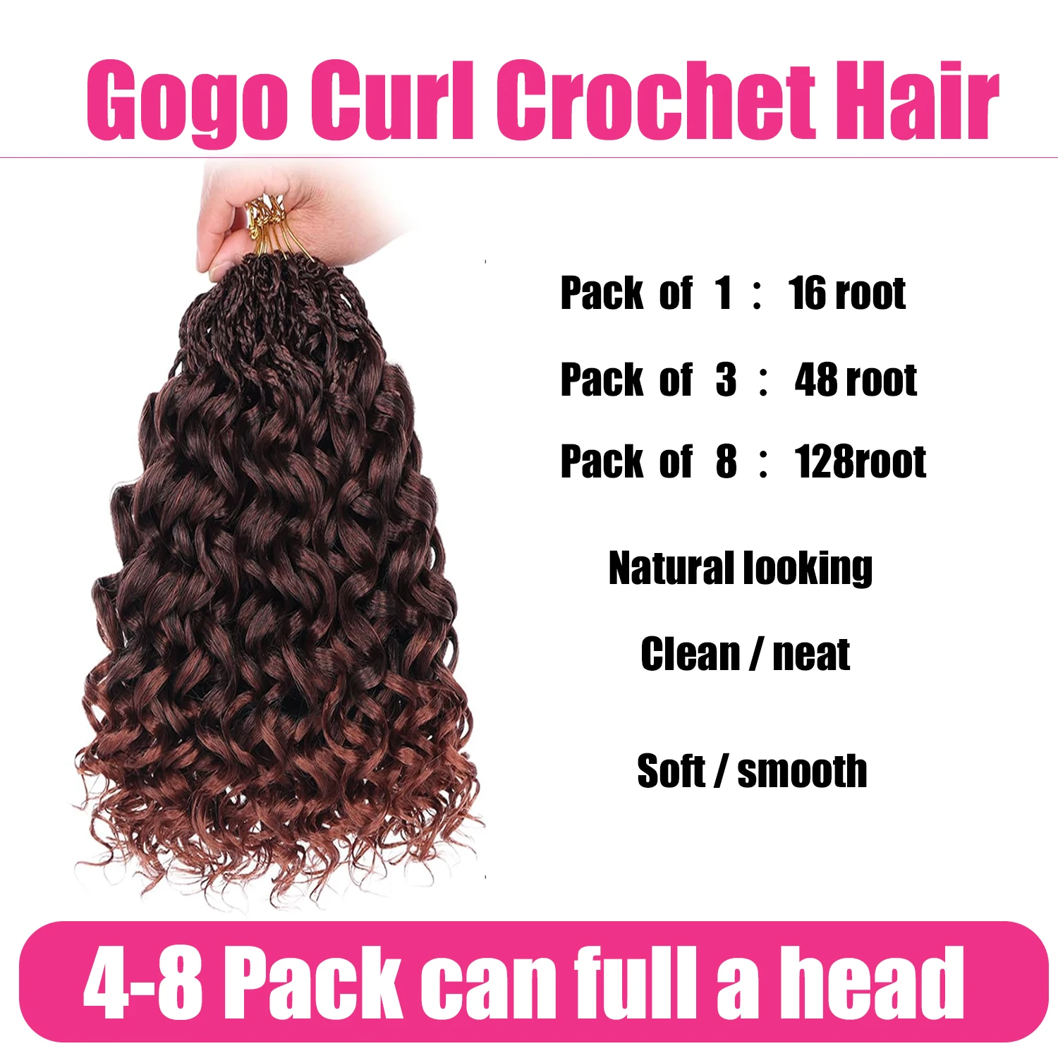 Gogo Curl Crochet Hair  Black Ocean Wave Crochet Hair Pre Looped Deep Twist Goddess Box Braids Curly Water Wave  Synthetic