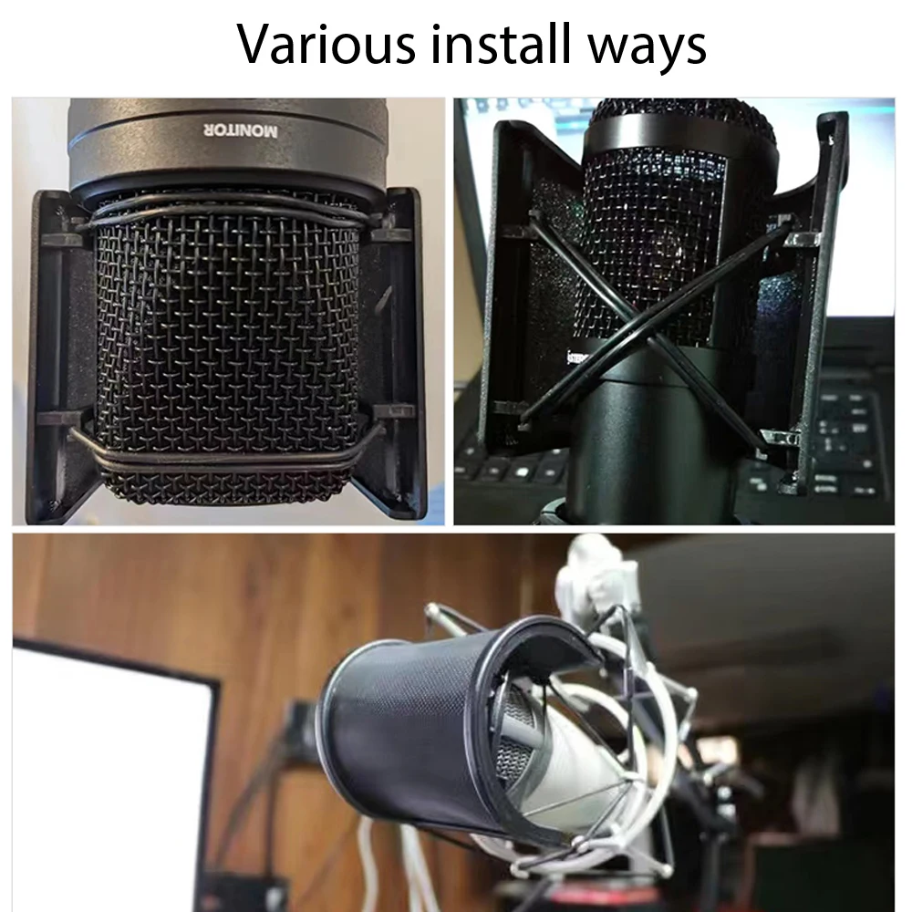 Экран для микрофона металлическая сетка двухслойная крышка микрофона аксессуары для микрофона поп-фильтр для студии