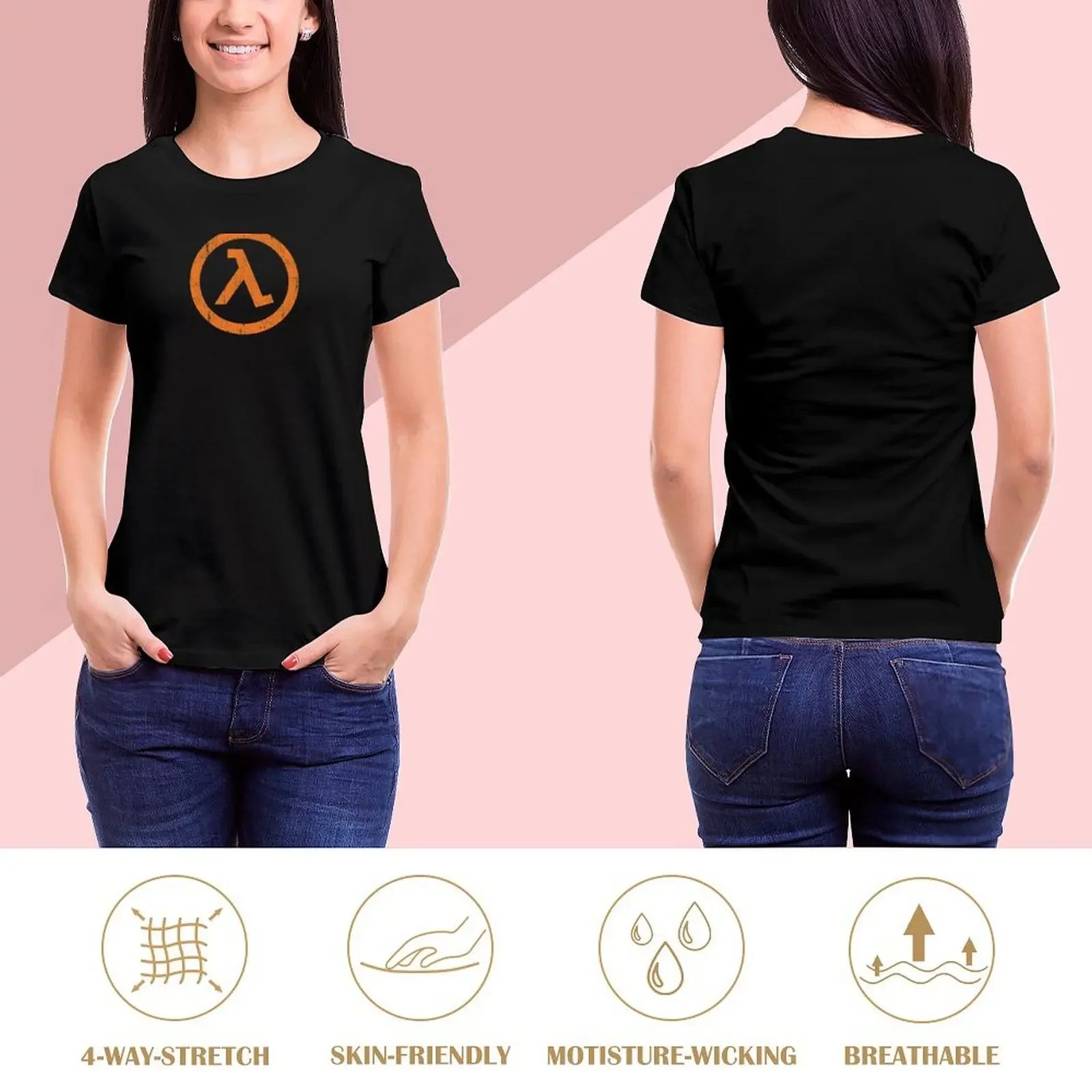 Half Life Lambda Symbol T-Shirt vintage clothes sports fans animal prinfor Female clothing tops Women