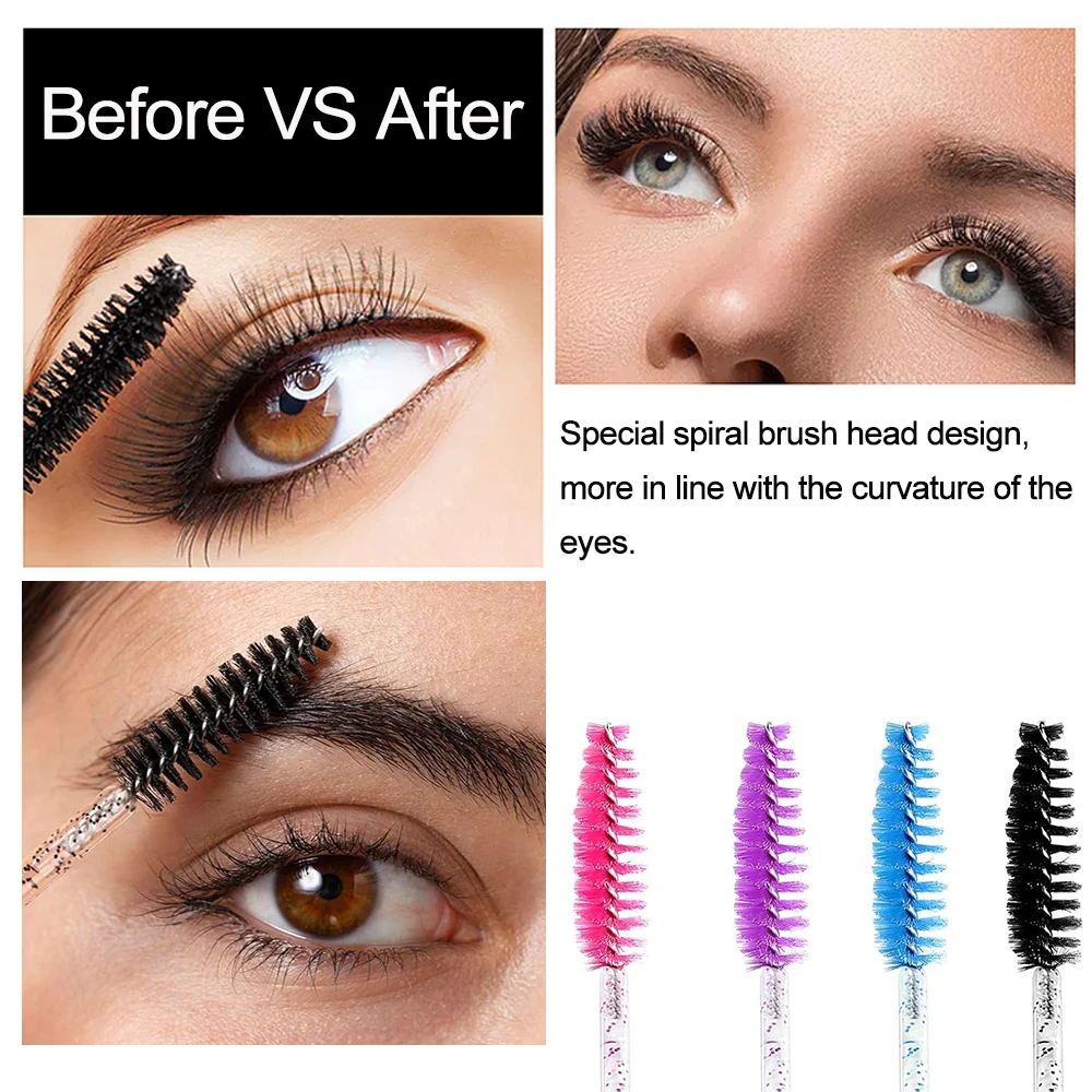 200/300 Stuks Wegwerp Lash Brush Mascara Wand Borstels Voor Wimper Extensions Spoolies Borstels Wenkbrauw Applicator Make-Up Tool