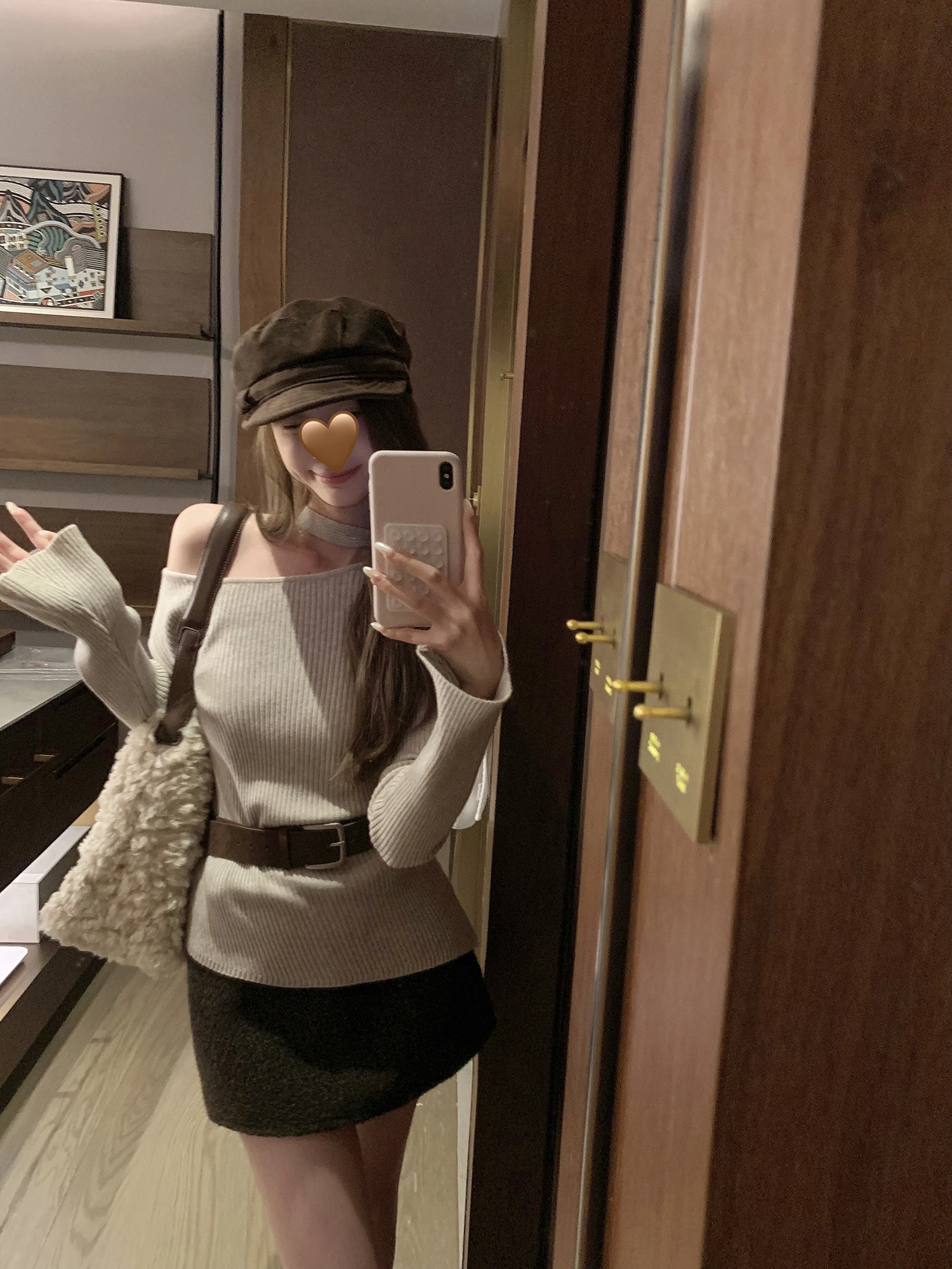 

NAYA CHAN Thiened Knitted Sweater One oulder Sa Fine Stripe Gentle Sle Women's Casual Faion Modal Polyester Blend