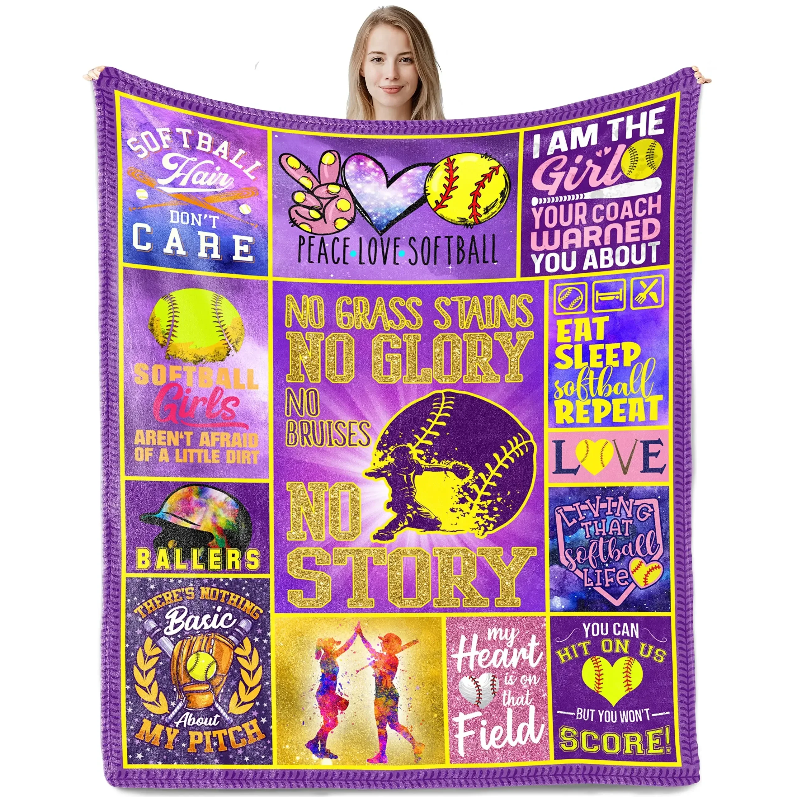 

Подарки для девочек с изображением софтбола, плед с изображением софтбола, лучшие подарки для девочек, декоративный плед с изображением софтбола для дома и комнаты