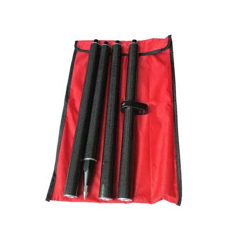 GPSNewest Survey Pole 1.8M Length  PRISM POLE Carbon Fibre GNSS RTK SURVEYING TYPE 4 Pcs Poles 5/8 Thread