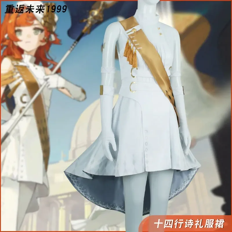 Robe de cosplay pour femme, inspirée du poème à quatorze verses de la série « Retour vers le futur » de 1999