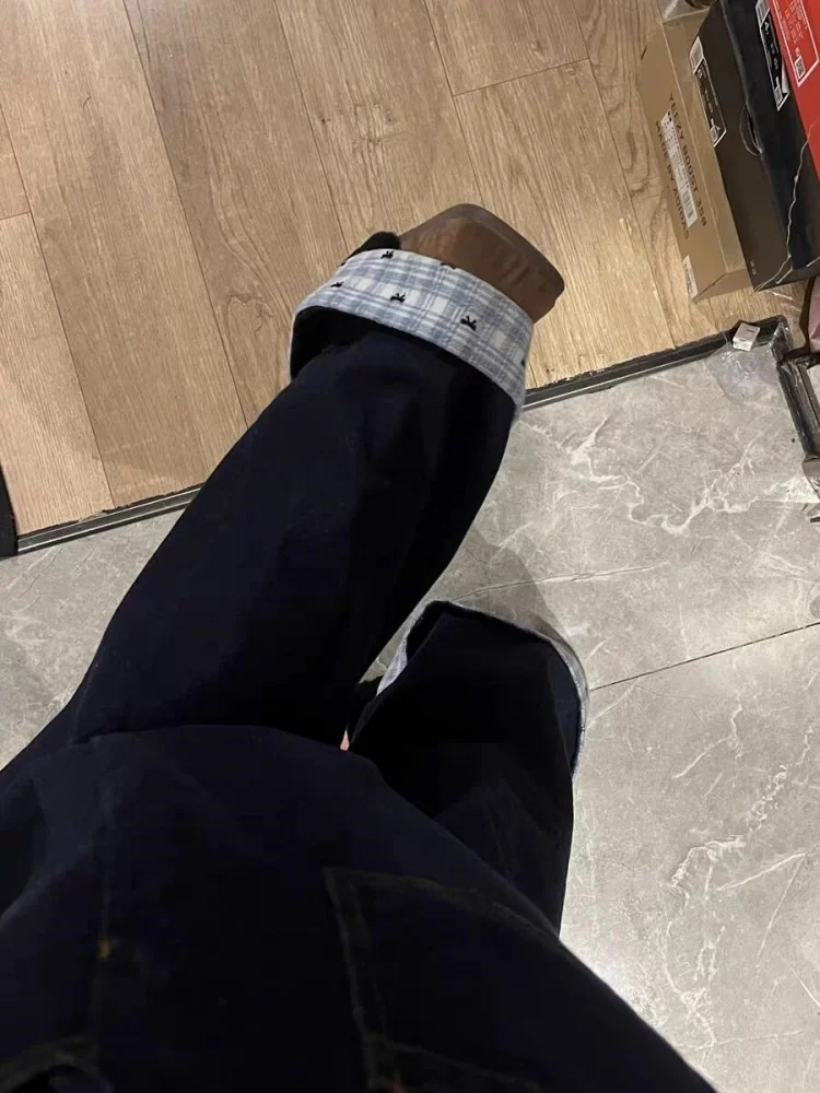 Большие размеры, джинсовые джинсы на подкладке Thi, женские зимние свободные брюки с высокой талией для похудения, широкие брюки, повседневные, удобные, дышащие