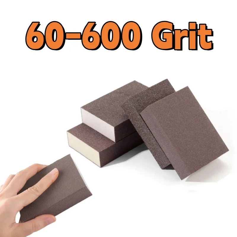 

1/2/5pcs Sponge Sanding Block Sandpaper 60-600 Grit Sponge Brush Wall Grinding Descaling for Wood Furniture Metal Polishing