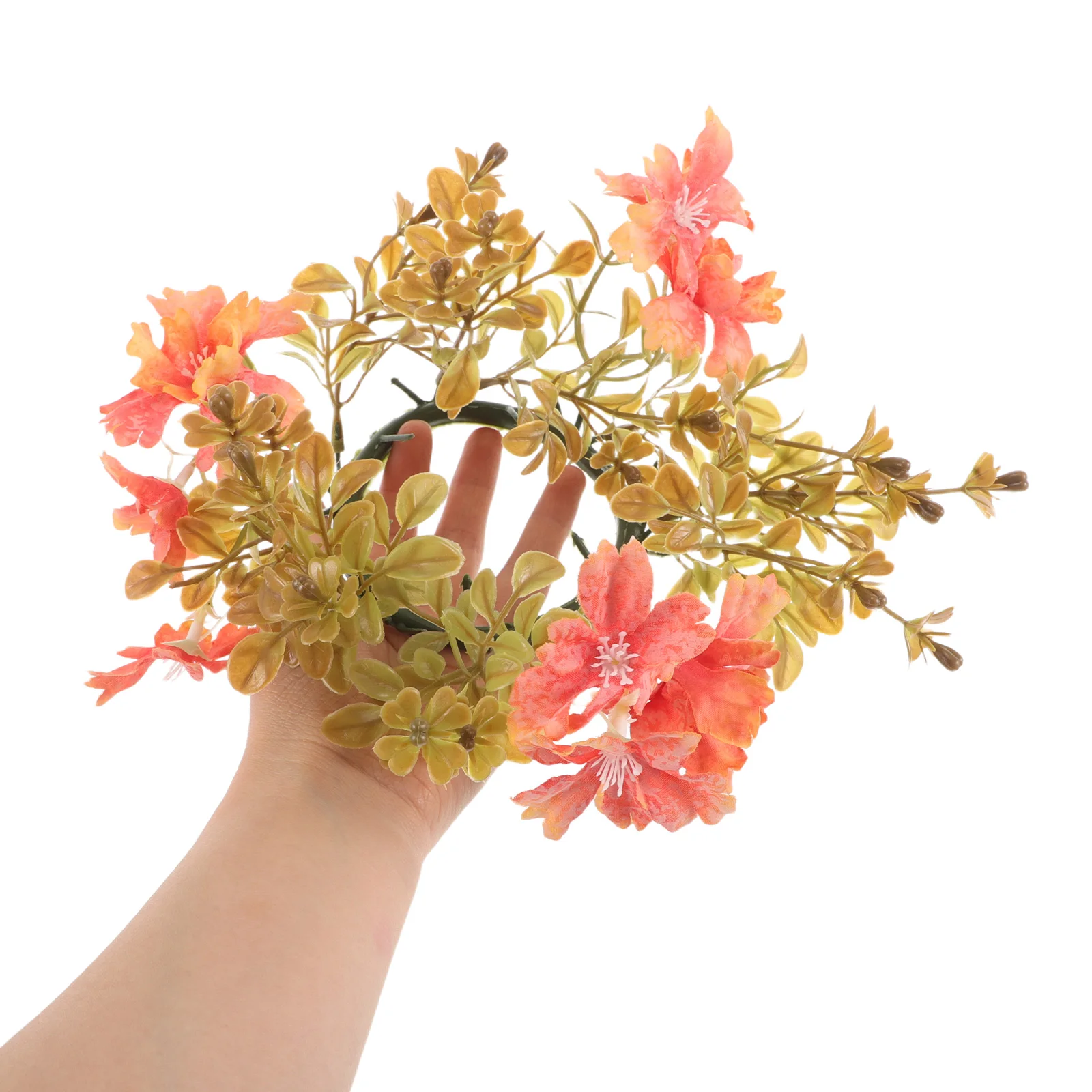 

Artificial Flower Ring Fake Bundles Door Decoration Flowers Wreath Plastic Thanksgiving Leaves Autumn Table