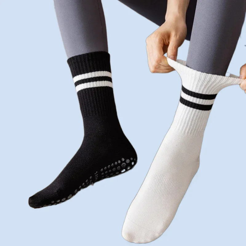 3 Pairs Yoga Socks Non-slip Silicone Cotton Socks Pilates Yoga Sports Socks Indoor Fitness Stockings Sportswear Accessories