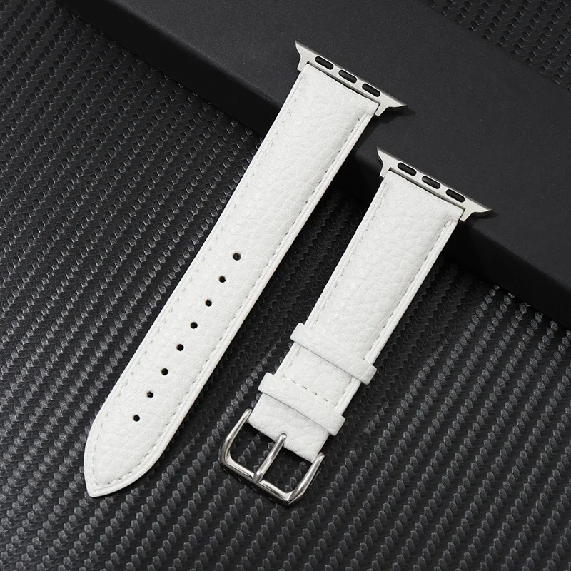 Litchi Business Watch Strap for Apple Watch Ultra 2 SE 9 8 7 6 5 4 3 Watch Bracelet for Iwatch 38/40/41mm 42/44/45/49mm