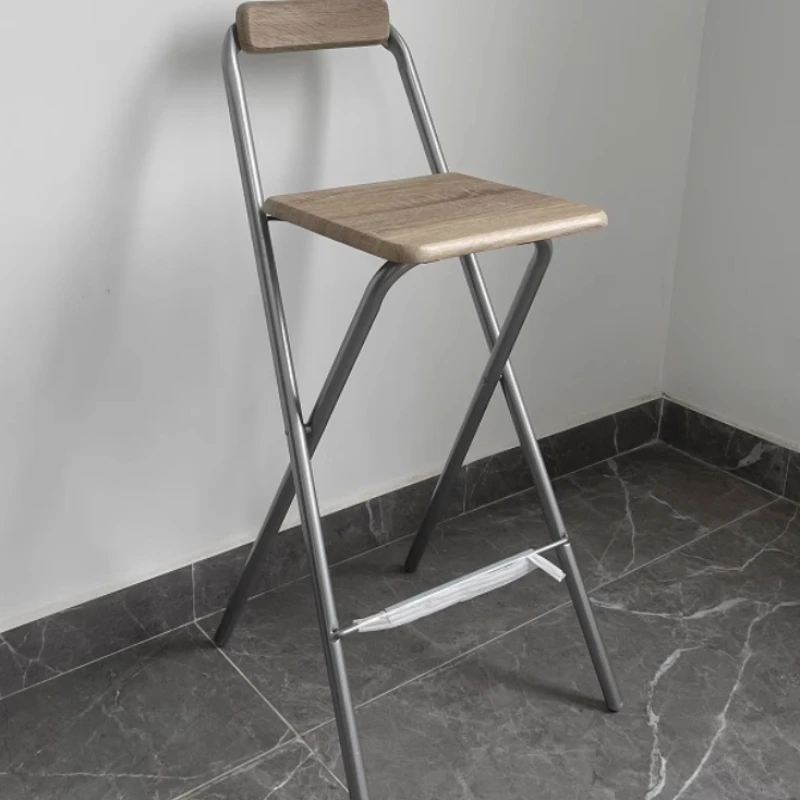 

Bar Counter Stool with Backrest, Folding Pub Chair, Cashier Seat, Creative High Stool—For Lounges & Kitchen Islands