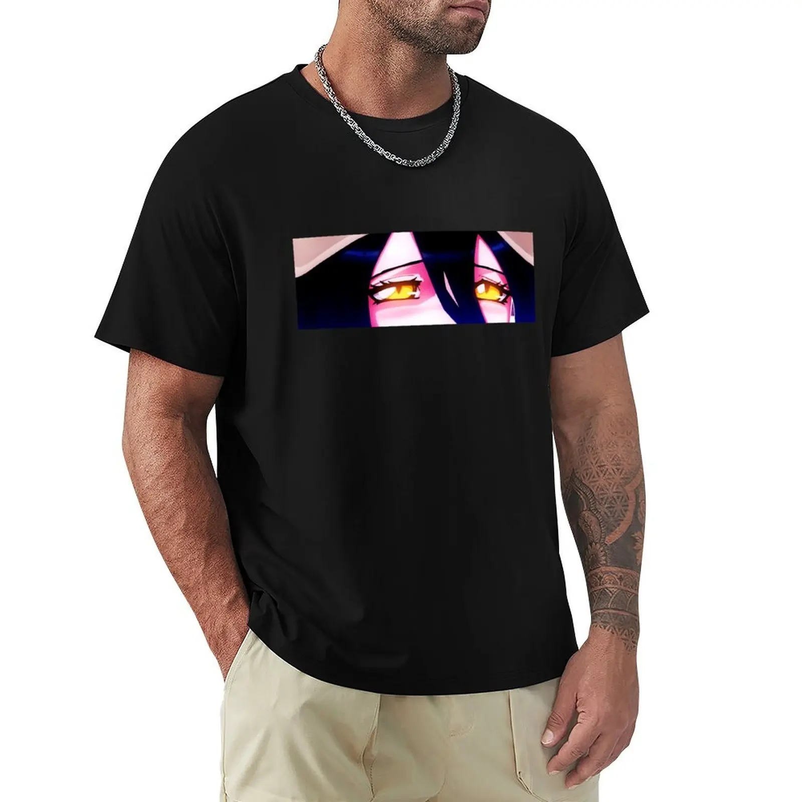 Albedo Eyes Peeker Anime Slap T-Shirt Work Utility Short Sleeve Shirt