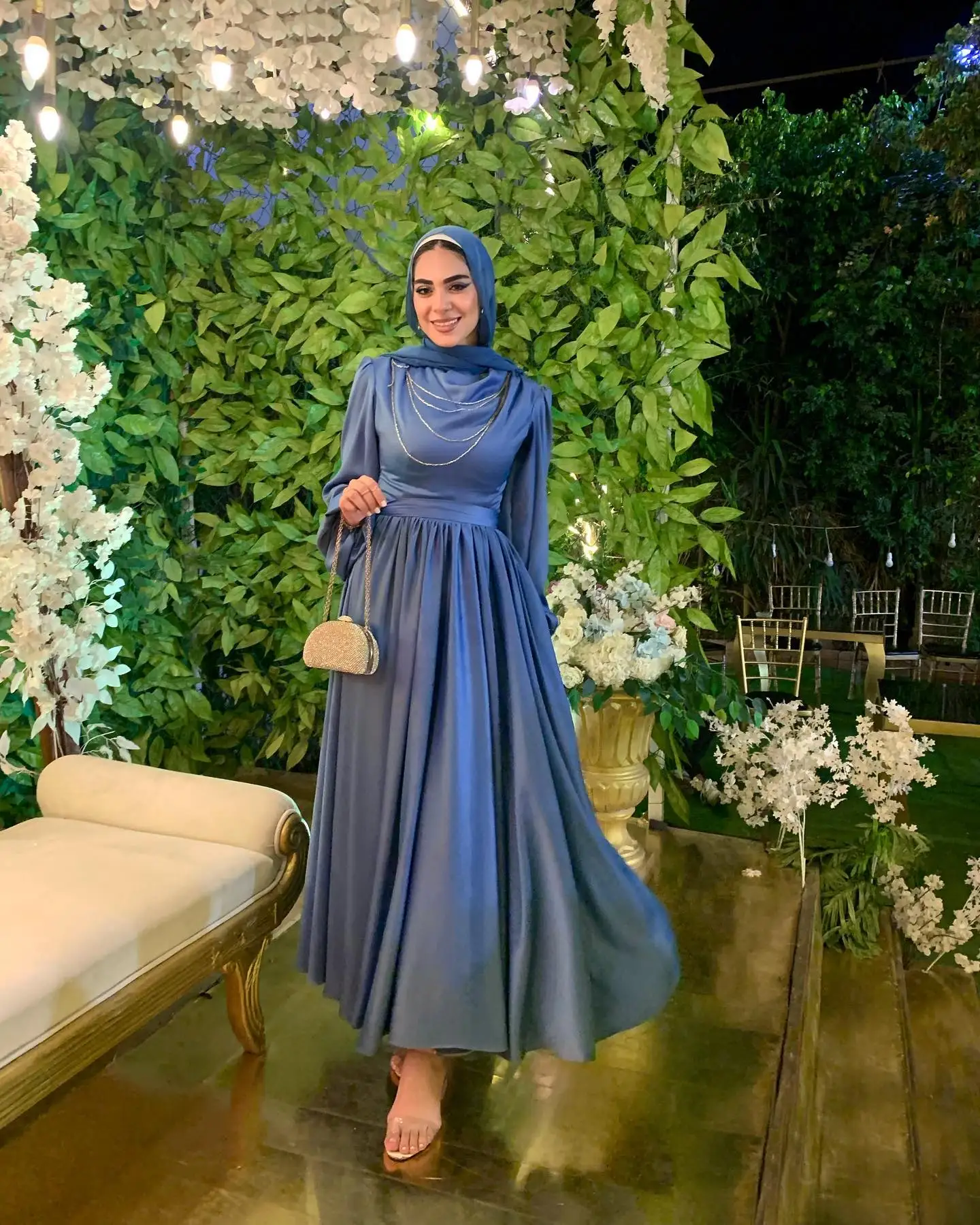 Jirocum Long Sleeve Muslim Prom Gowns A Line Elegant Evening Gown Party customized Formal Occasion Dresses vestidos para mujer