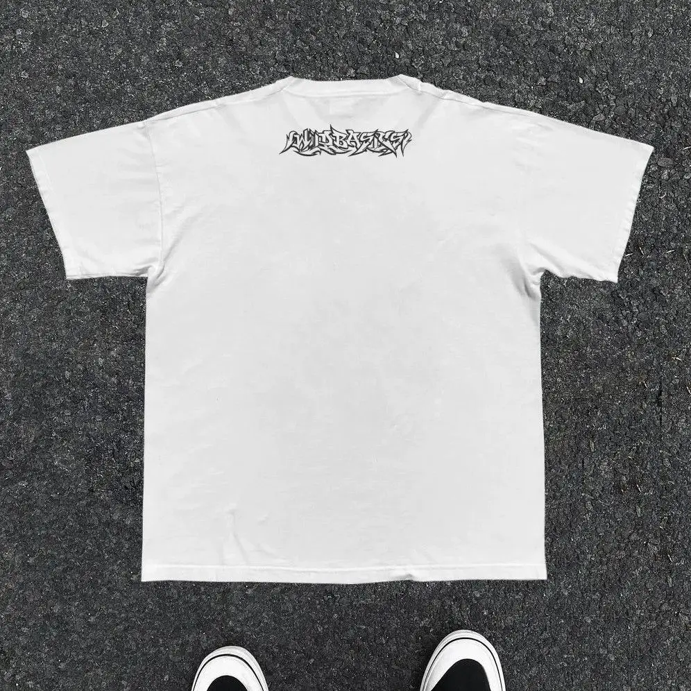 Kaos T-shirt Pasangan Musim Panas 2025 Katun Murni Retro Amerika Pesisir Barat Motif Panah Huruf Kreatif untuk Pria dan Wanita