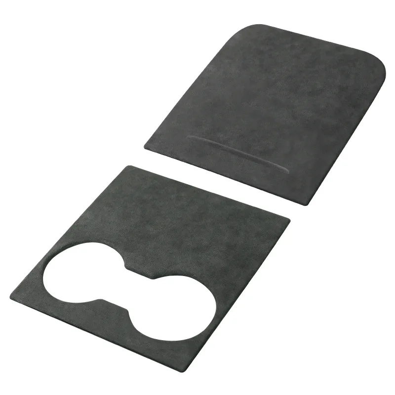 Central Control Panel for Tesla Model 3 Y Alcantara Suede Armrest Box Panel Cover Cup Holder Decorative Stickers Car Accessories