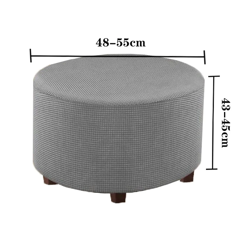 All Inclusive Elastic Round Chair Cover Spandex 360 Degree Footstool Protector Living Room Sofa Round Ottoman Case Protector