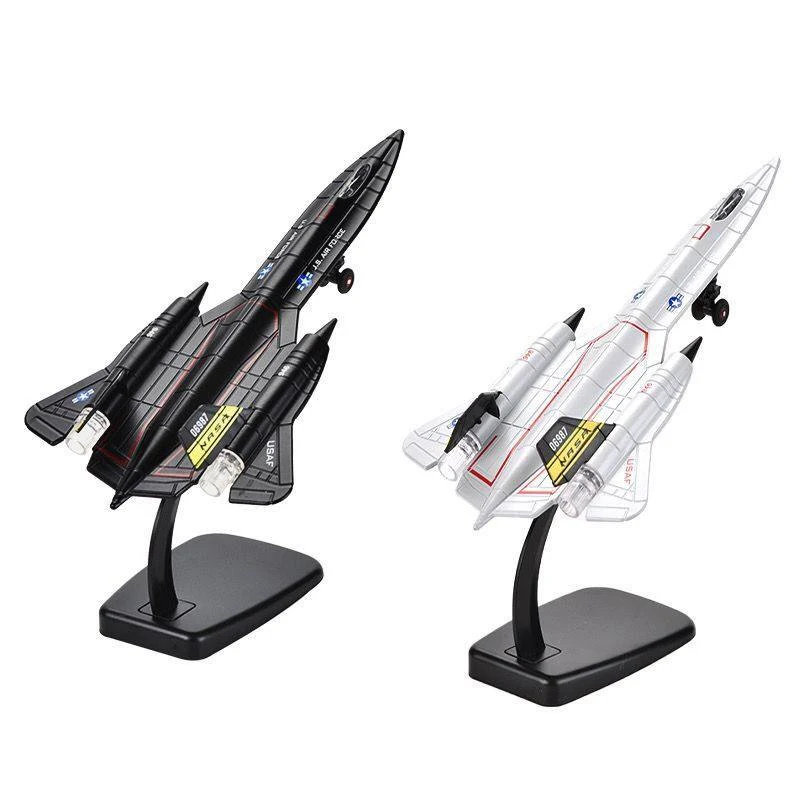 Alloy SR-71 Blackbird Strategic Bomber Fighter Reconnaissance Aircraft Airplane Metal Battle Plane Model Sound Light Kids Gifts