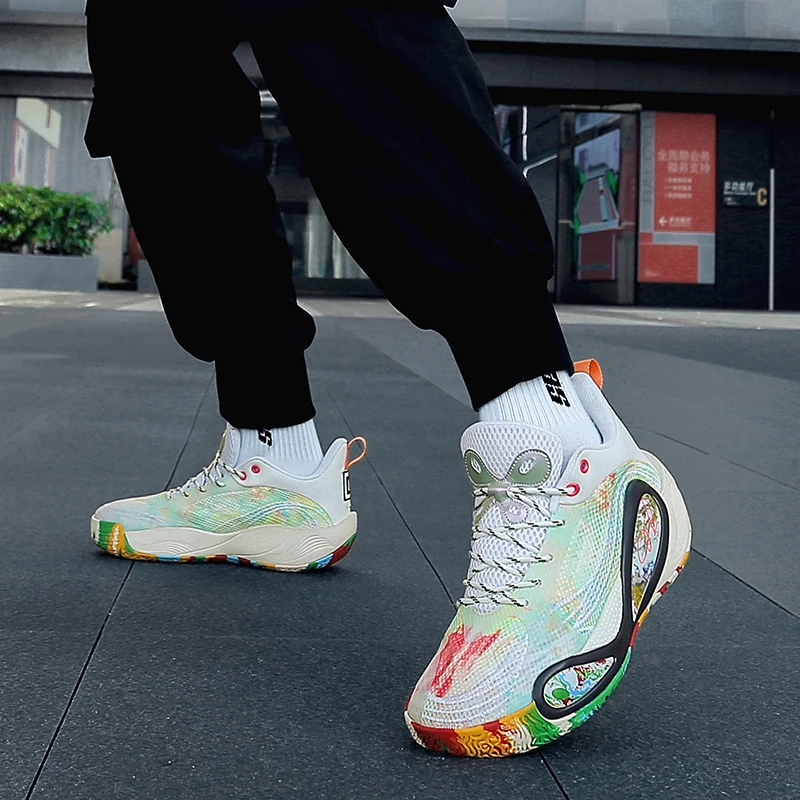 メンズカジュアルバスケットボールスニーカー - 日常着や快適な歩行に最適なクラシックなスポーツスタイルシューズ