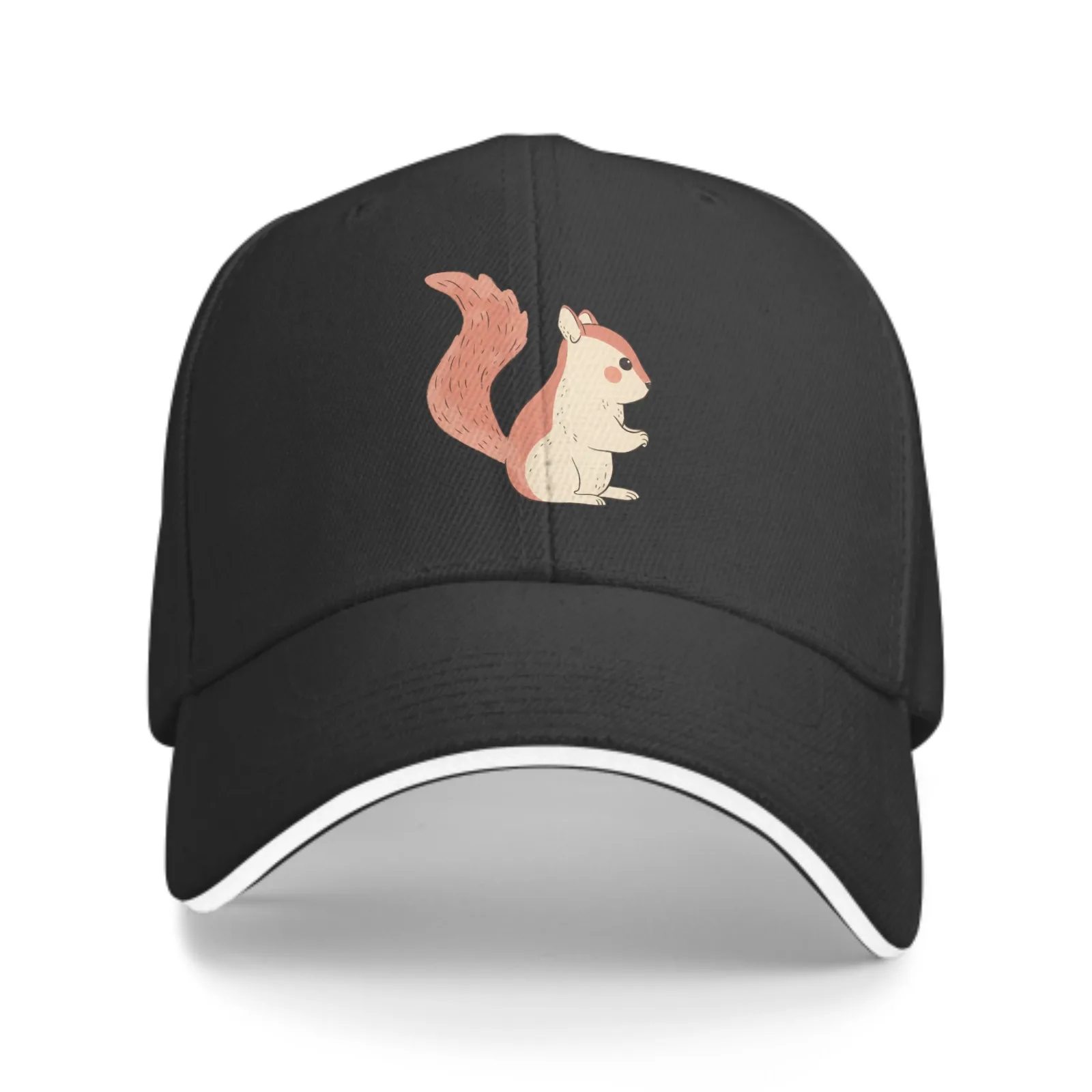 Urocza wiewiórka czapka z daszkiem Trucker Sandwich Duck Tongue Hat Regulowana moda unisex Sport Outdoor Travel Daily