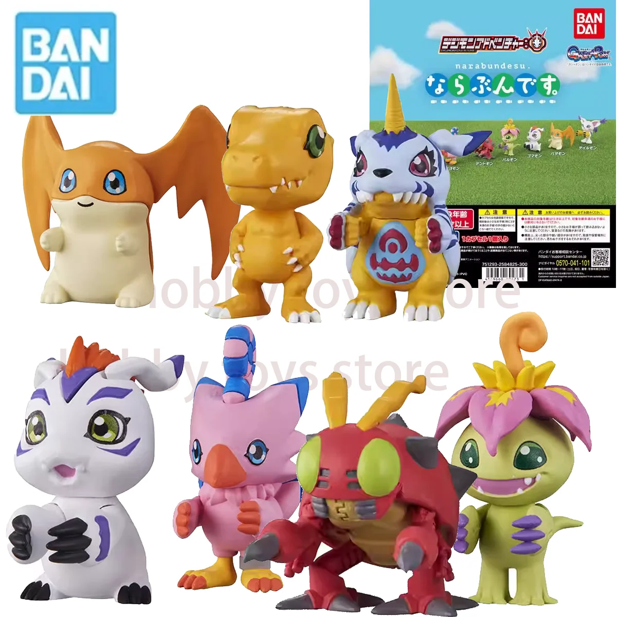 

Bandai Original Digimon Adventure Line Up Gashapon Agumon Nanomon Piyomon Greymon Anime Action Figures Toys Kids Gift
