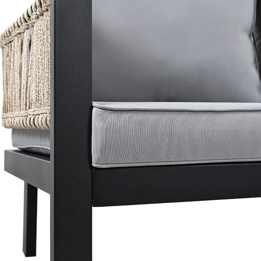 

4 Pieces Outdoor Sectional Sofa Set 5person Patio Seating Group with Cushions and a Coffee Table for Patios Gardens or Balcony