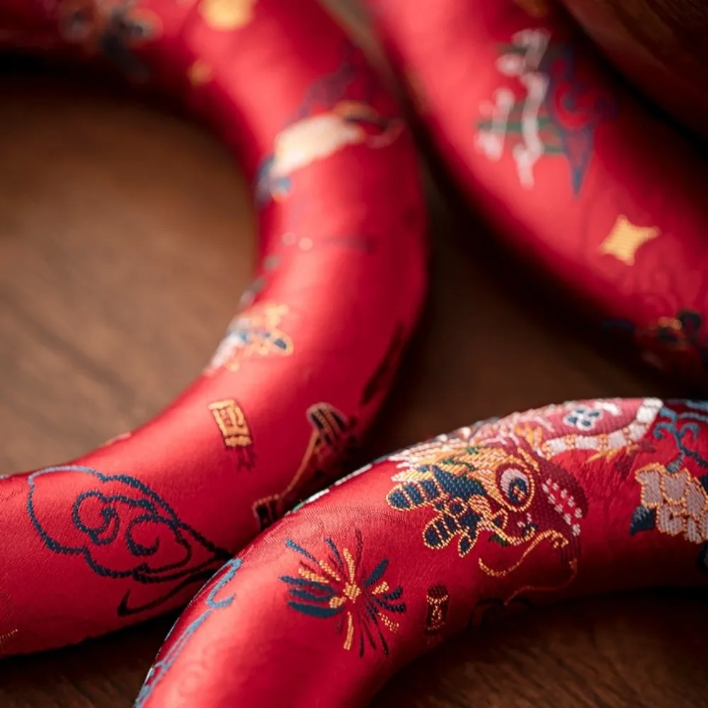 Nepalese Singing Bowl Mat Brocade Donut Shape Sound Copper Out Mat Non Slip Traditional Wooden Fish Coaster Yoga