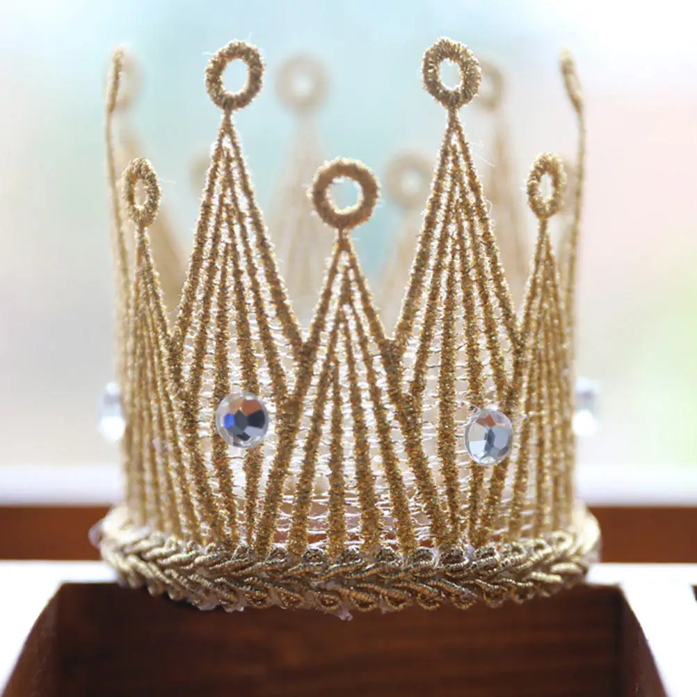 

1Pcs Baby Crown Headband Elastic Lightweight Rhinestone Tiara Hair Band for Girls Boys Women Party Headdress Baby Crown Headband