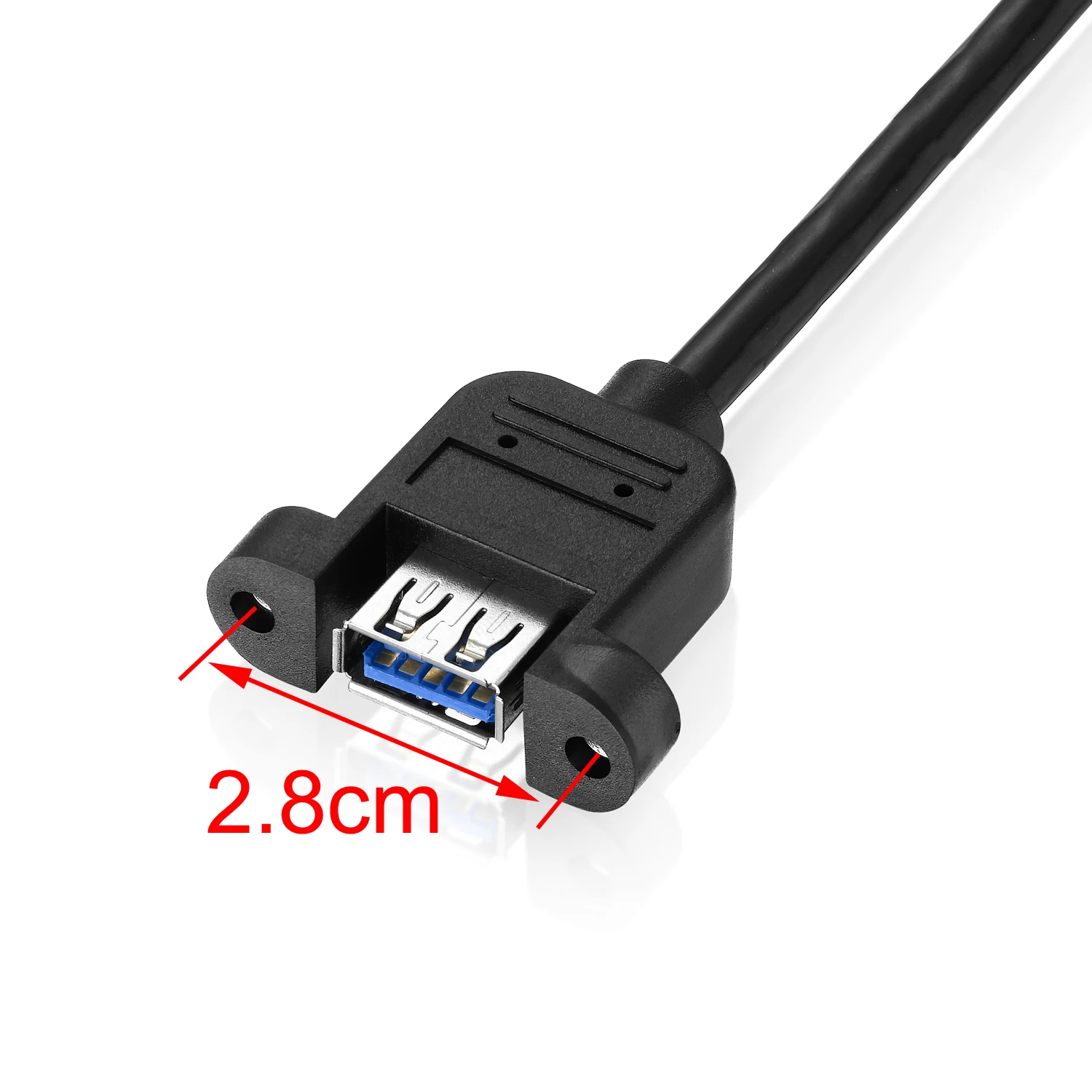 Bochara USB 3.0 Extension Cable Male to Female Dual Shielded(Foil+Braided) With Screw Panel Mount 30cm 60cm 1m 1.5m 3m 5m