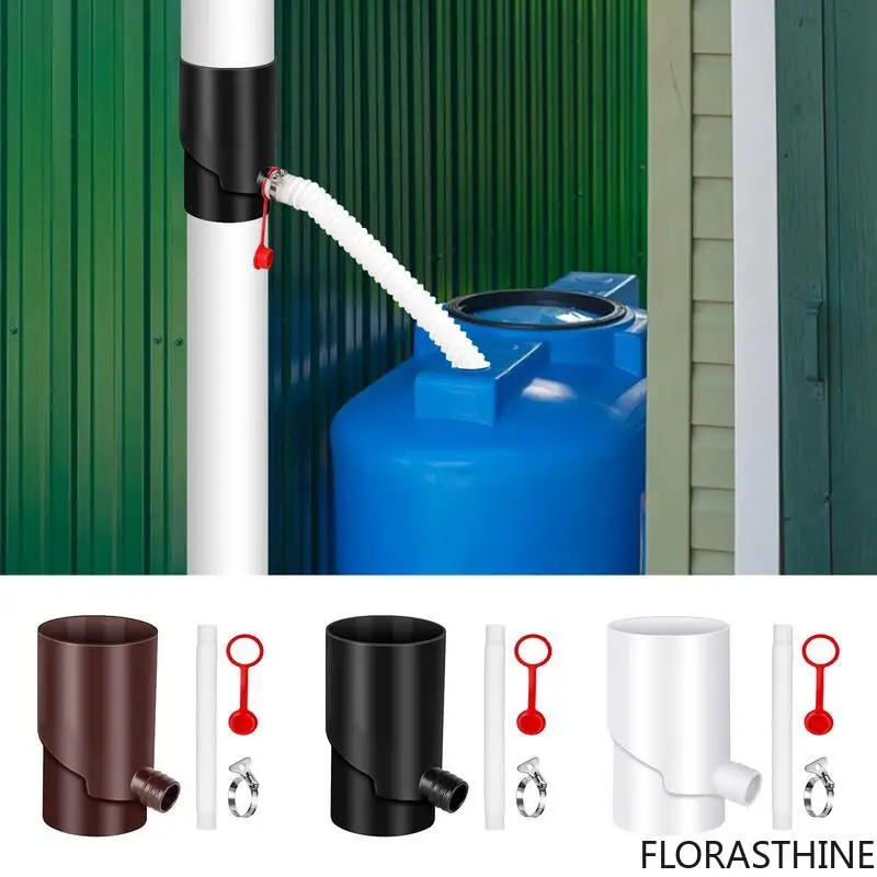 Rain Water Collection System Yard Gutter Drain with Hose Collector Rainwater for Downspout Watering Roof Water Harvesting Garden