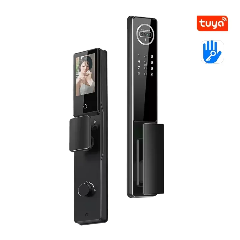 

2024 New 9 Ways Unlock 3D Face Recognition Digital Touch Screen Fully Automatic Fingerprint WIFI Smart Lock