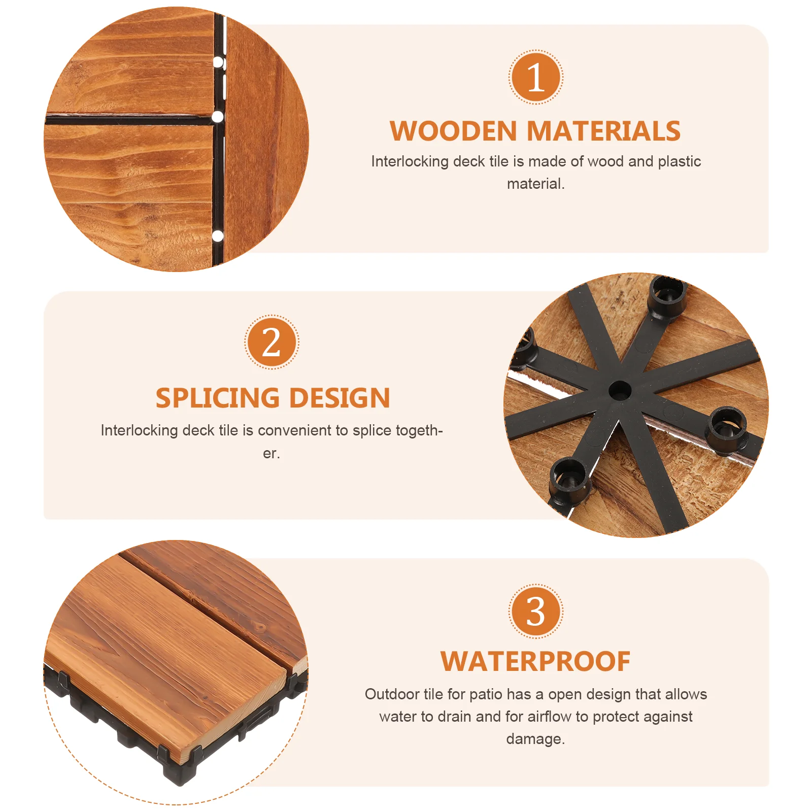 Waterproof Garden Wood Floor Splicing Balcony Terrace Tiles Outdoor Flooring Carbonized Patio Wooden Interlocking