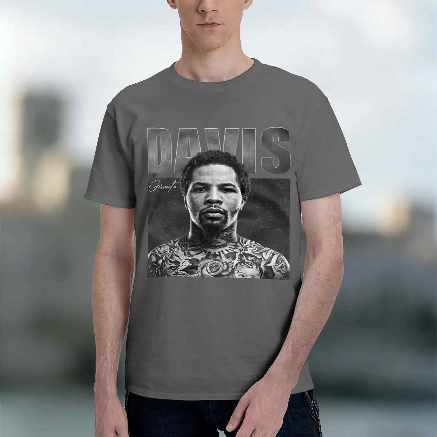 Gervonta Davis Portrait Tattooed Boxing The Boxings Ink-Fil Womens clothing men's crew neck t-shirt 2026 New Model Men’s Short-s view 5