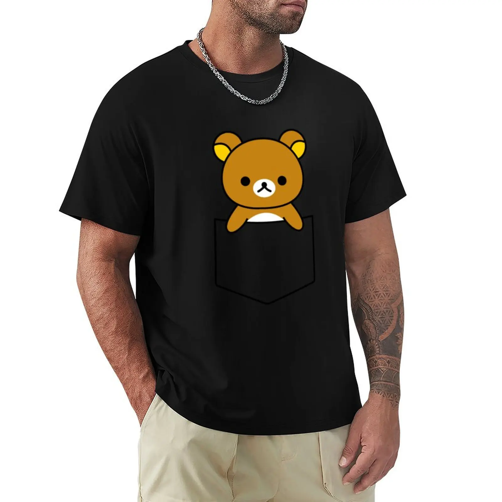Rilakkuma Pocket Rilakkuma_ T-Shirt Tough Fabric Work Tee
