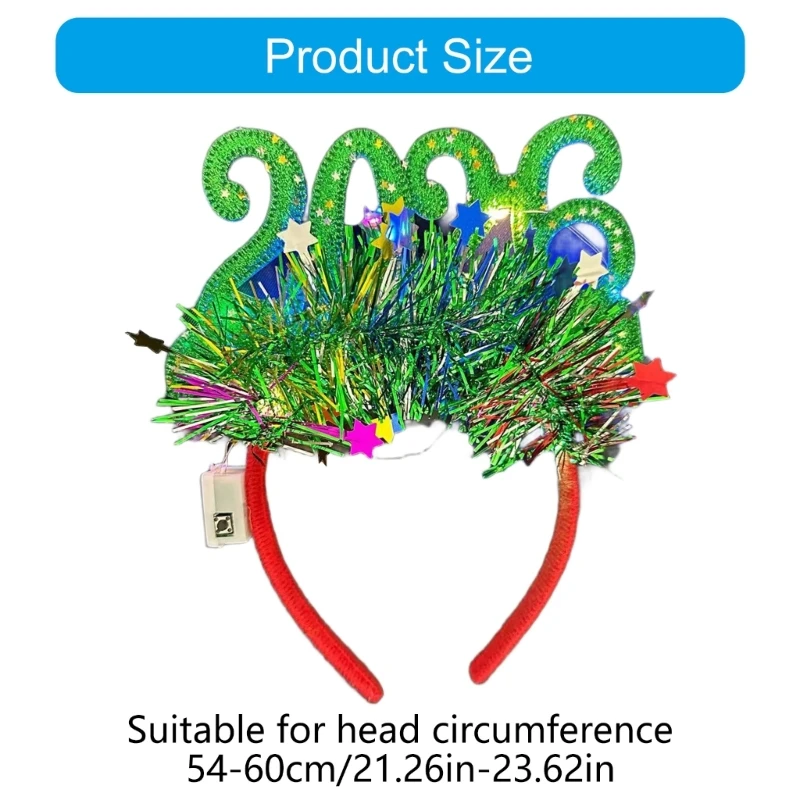 

Glowing Headwear For 2026 Christmas New Year Party Family Celebrations Headdress Y166