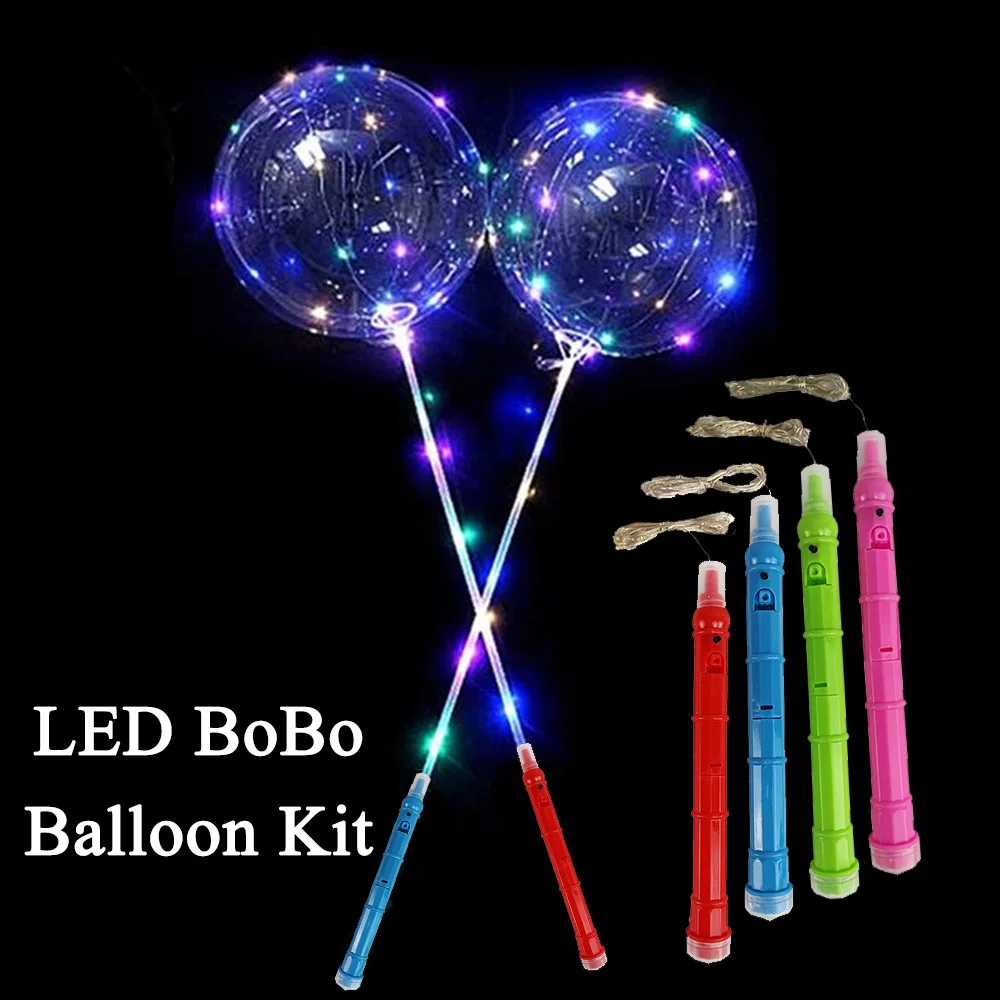 30/65/100 Set LED 22in BoBo Balloon Kit Clear Bubble Bobo Glow Balloons with String Lights for Party Birthday Wedding Decoration