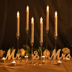 18pcs Clear Acrylic Taper Candle Holders Set for Events And Parties Taper Candlestick Stand Home Holiday Decoration