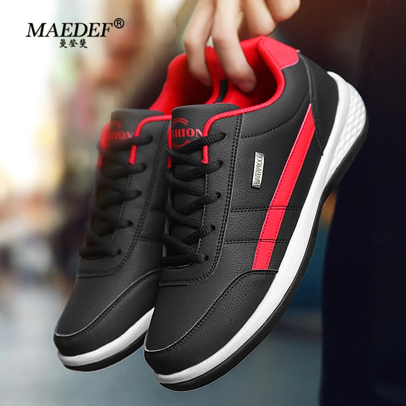 MAEDEF chaussures pour hommes en cuir Sneaker imperméable décontracté confortable hommes Sneaker à lacets chaussures vulcanisé homme chaussure Masculino