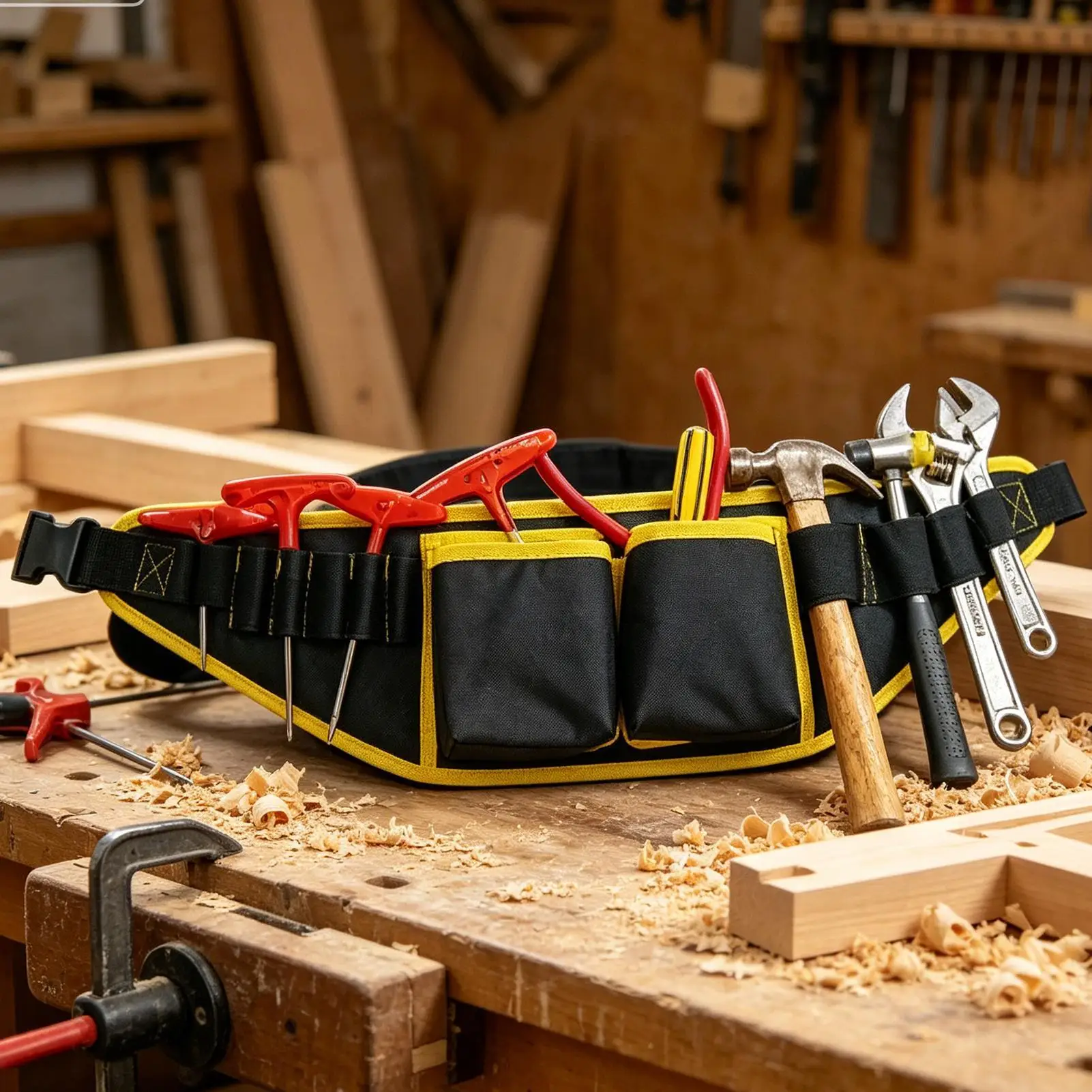 

Carpenter Tool Belt Adjustable Plumber Waist Bag Florist Tool Belt Bag For Electricians Carpenters Mechanics Plumbers Gardeners