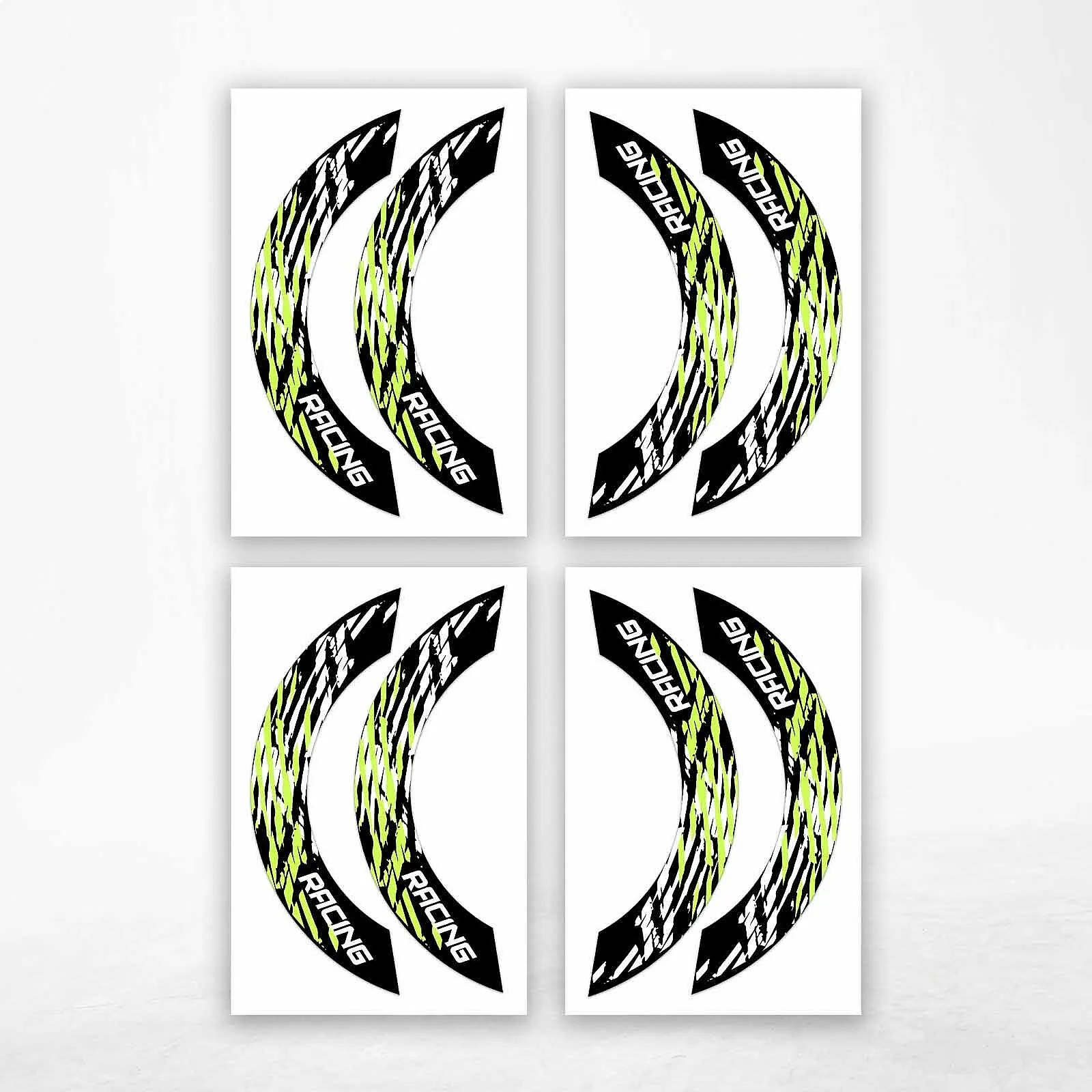S07B Light Green 2-Piece Rim Stickers Wheel Stickers Decals For GSXR600 2014-2023