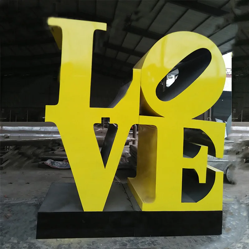 Custom Size Stainless Steel Love Sculpture for Garden Wall Usage Unique Letter Garden Sculpture