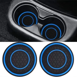 2pcs Double Circle Universal Car Cup Holder Coasters - Non-Slip and Anti-dust Insert Auto Car Cup Mat Car Interior Accessories