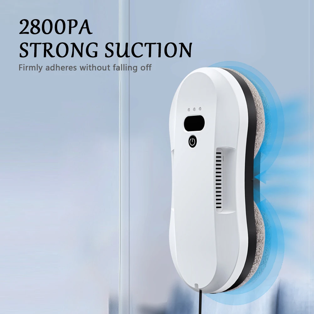 روبوت تنظيف النوافذ، جهاز تنظيف الزجاج الذكي الأوتوماتيكي بالكامل، منظف نوافذ رذاذ دوار مزدوج الارتفاع #4