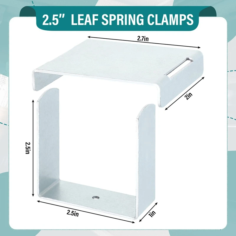

4 Pcs Leaf Spring Clamp Kit Leaf Springs Up to 2.5Inch Wide HOT SALE