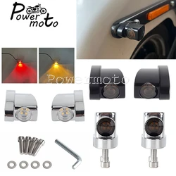 For Harley Sportster Dyna Softail Low Rider Bob XL Motorcycle Mini Fender Struts LED Turn Signal Lamps Blinker Indicator Lights