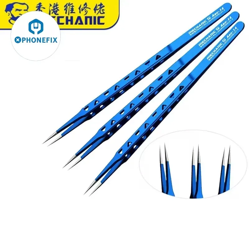 

MECHANIC High Precision Jumper Wire Tweezers Stainless Steels Heat-resistant for Phone PCB Chip IC Solder Bridging Reapair Tool