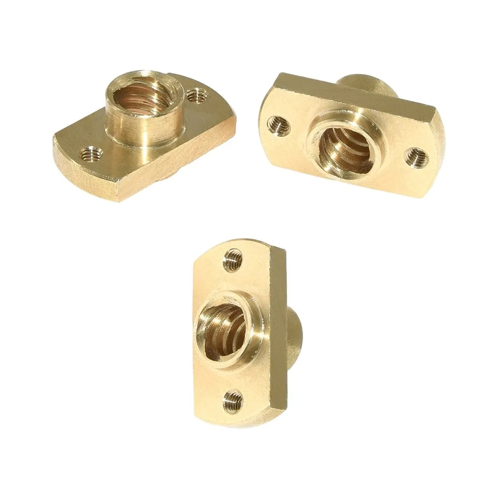Brass For T8 Flange Nuts 3-Pack for 3D Printers with Enhanced Finish and Consistent Engagement on For T8 Threads
