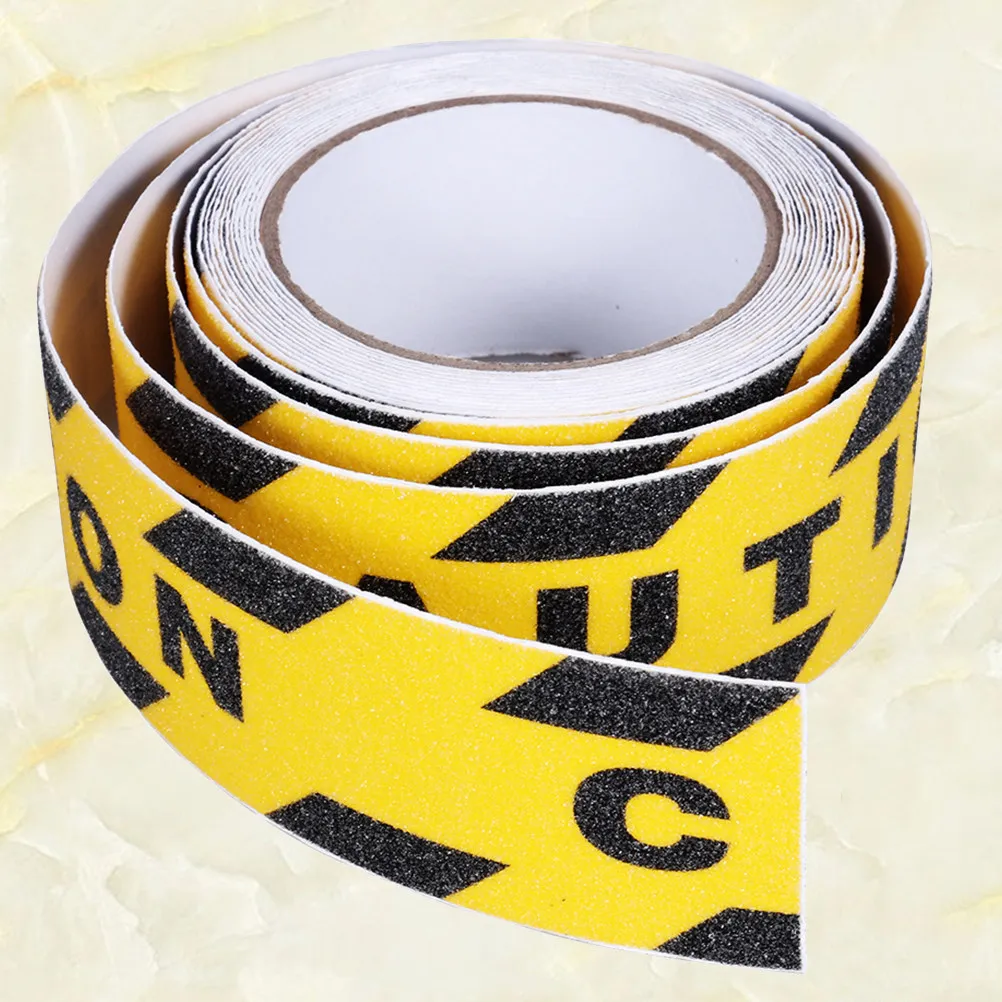 1Set Yellow Black Safety Warning Tape Non Skid Self Adhesive PVC Quartzite Sand Slip Resistant Caution Tape for Treadmills