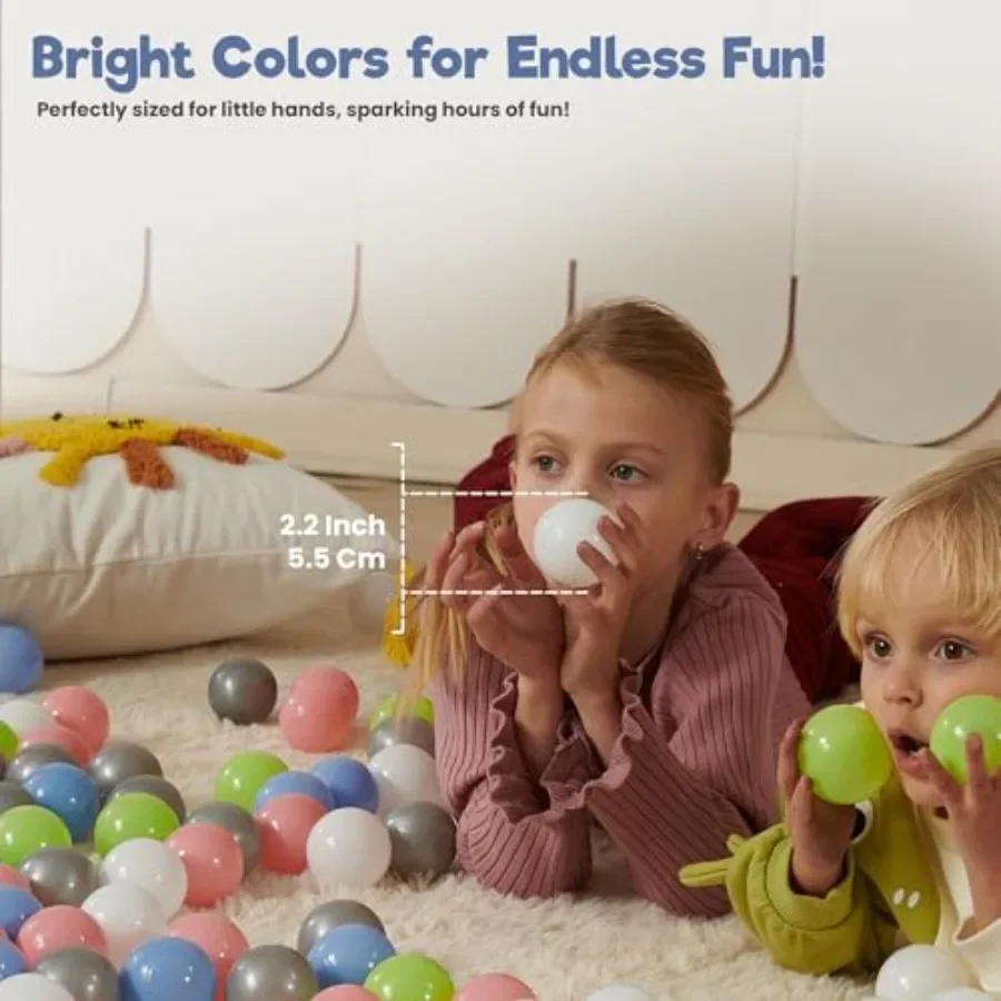 Bolas de bola 100 bolas de color caramelo 5,5 cm bolas de plástico suaves sin BPA para parque infantil de bolas de bebé y casa de rebote Sen a prueba de golpes