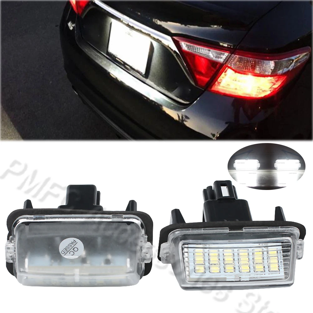 2 Pcs LED Number License Light Plate Lights Number For Toyota Camry 50 Yaris For Peugeot For Citroen 207 306 81270-0D120 For Car