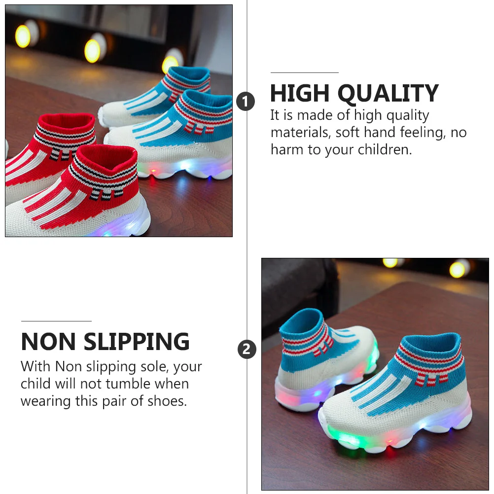 1 Pasang Sepatu Sneakers Anak dengan Lampu LED, Jaring Bernapas, Sol Anti Selip, Sepatu Olahraga Menyala untuk Anak Laki-laki dan Perempuan, Sepatu Menyala untuk Anak Laki-laki